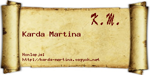 Karda Martina névjegykártya